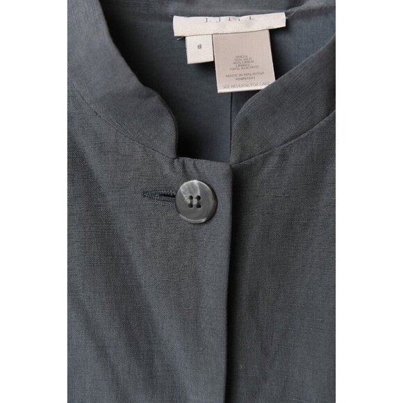 J. Jill Kaftan Jacket Silk Linen Blend Sz 8 Oversized Tunic Shacket Blazer - Picture 4 of 12